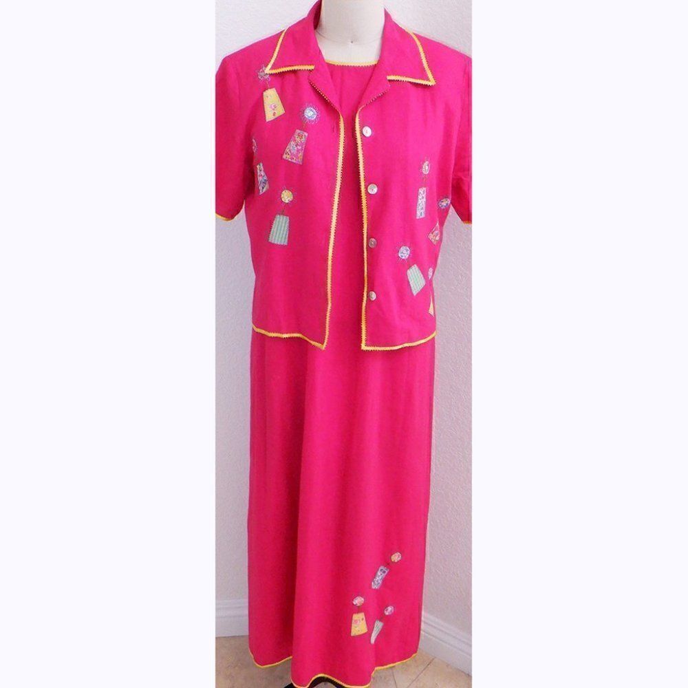 Citi pink 2pc fun applique shirt/dress